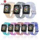 Ремешок силиконовый для Apple Watch 38 мм 42 мм 40 мм 44 мм, блестящий сменный браслет для мужчин и женщин, iwatch 1 2 3 4