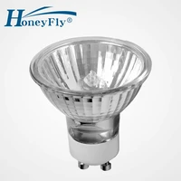 honeyfly 100pcs gu10 220v 35w 50w 70w dimmable halogen lamp bulb 50mm cup shape halogen spot light warm white clear glass