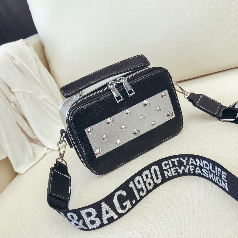 Trend Cool High Quality Women Rivet Mini Handbags New Fashion Lady Designers Shoulder Bag Female with personality Crossbody Bags | Багаж и