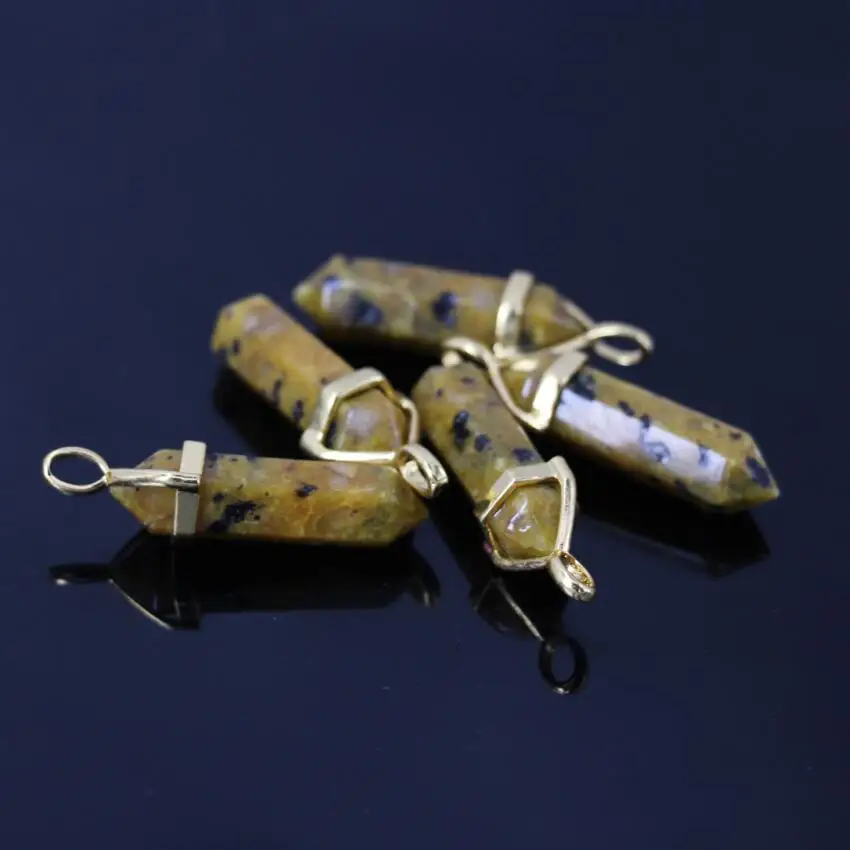 10 шт./лот золотой кулон с шестигранным покрытием из желтого кунжута гладкий