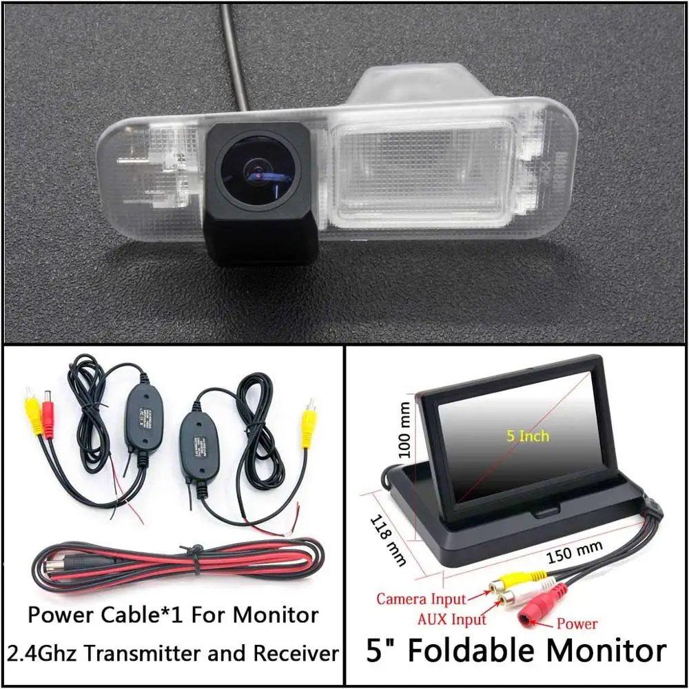 C Wireless 5 inch F HD 1280*720 резервная камера заднего вида для KIA Rio 3 UB Sedan 2008- Kia K2 RIO 2007- Автостоянка ЖК-зеркало монитор - Название цвета: C Wireless 5 inch F