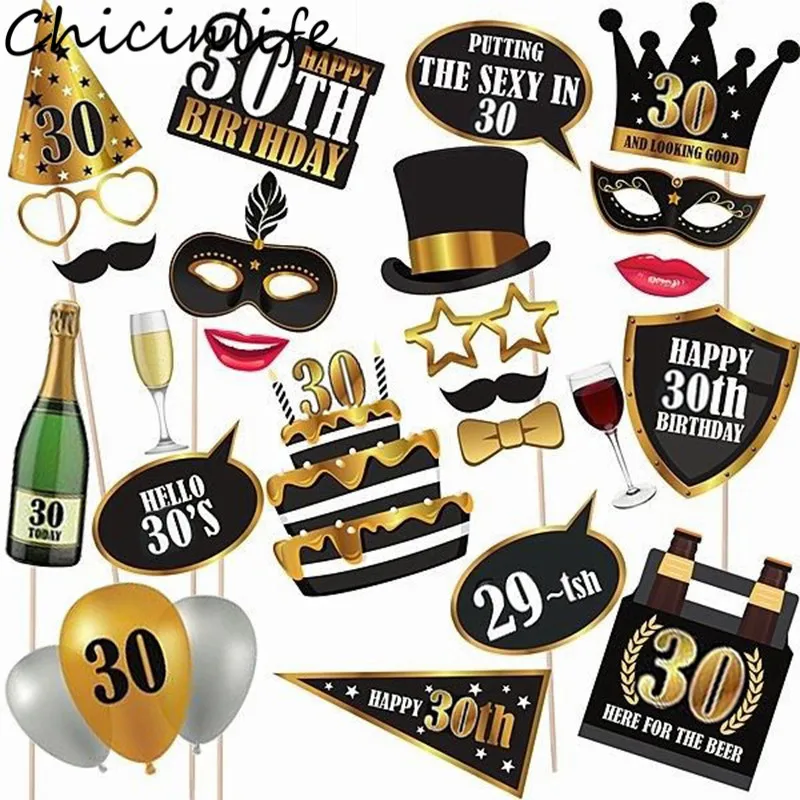 Chicinlife 30/50th/60th с днем рождения Photo Booth Prop юбилей день Рождения Вечеринка мужчина женщина стиль подарок смешной декор поставки