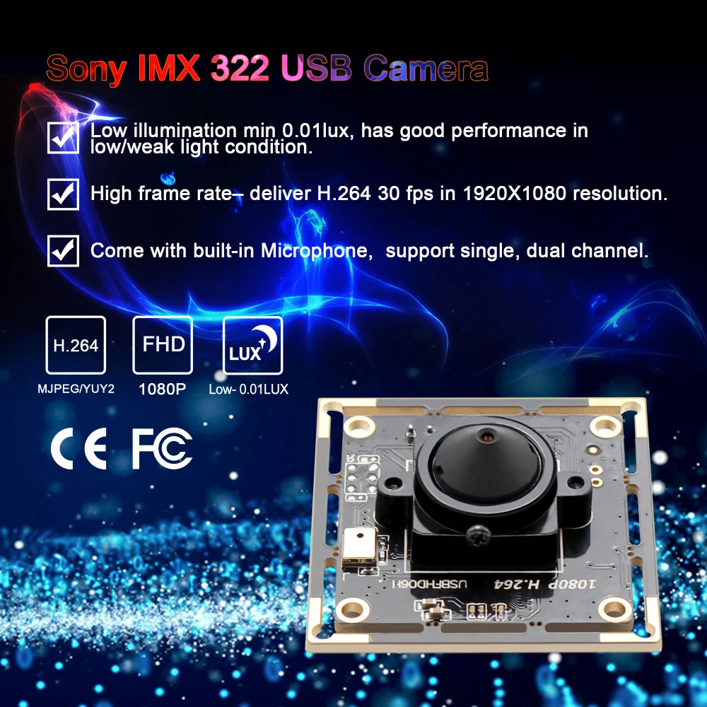 Мини камера видеонаблюдения SONY IMX322 с низким уровнем освещения печатная плата