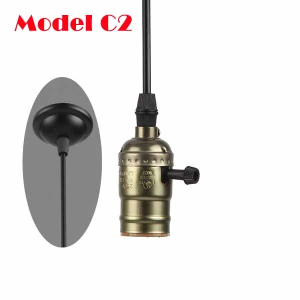 С выключателем/без выключателя E27/E26 110 V-240 V винтажный Ретро алюминиевый винтовой патрон подвесной светильник базовый держатель подвесные светильники [DV5250] - Цвет корпуса: Model C2