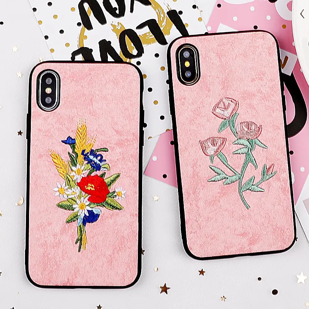 MYSUN Винтажный чехол с вышитыми цветами для iPhone XS XR Max X 8 7 6 6S Plus мягкий IMD мобильного