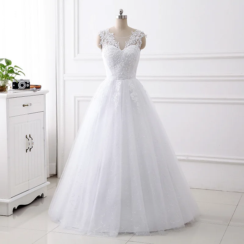 Vestidos De Noiva Плюс Размер белое свадебное платье для невесты длиной до пола Элегантное Свадебное бальное платье Robe De Mariage
