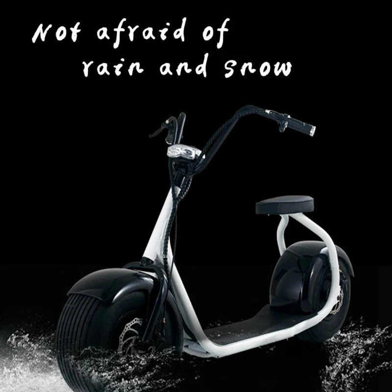 Электрический скутер Citycoco E-Bike Fat вакуумный резиновый широкий 9 дюймов шины 1000 Вт 60V12Ah литиевая батарея Bluetooth подключение обновлено