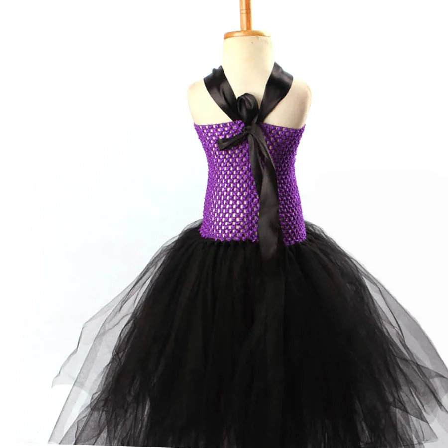 Black Purple Girls Tutu Dress Little Witch Halloween Costume Kids Party Carnival Cosplay Photo Props | Детская одежда и обувь