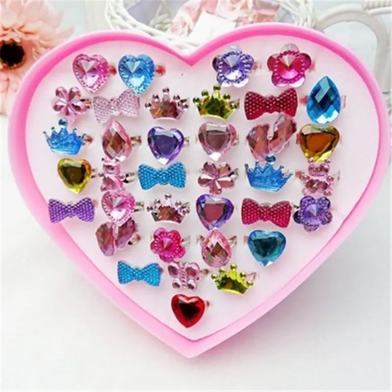 

1 BOX Fancy Adjustable Gem Rings Princess Party Favors Kids Girls Gifts Action Figure Toy JUN-24