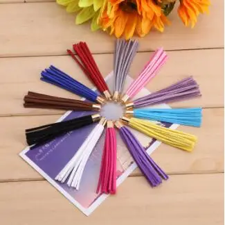 10 шт./лот 80 мм замшевая кисточка многоцветная Золотая крышка из искусственной