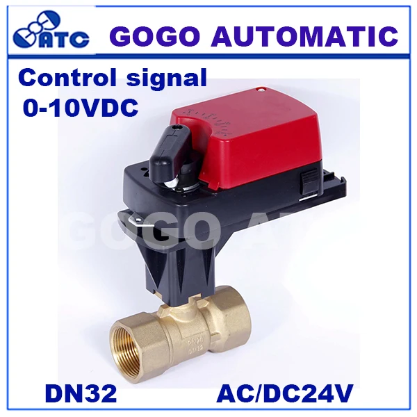 GOGO DN32 G11/4 &quot6 нм 0 10 В постоянного тока управления моторизованный клапан 3 способа