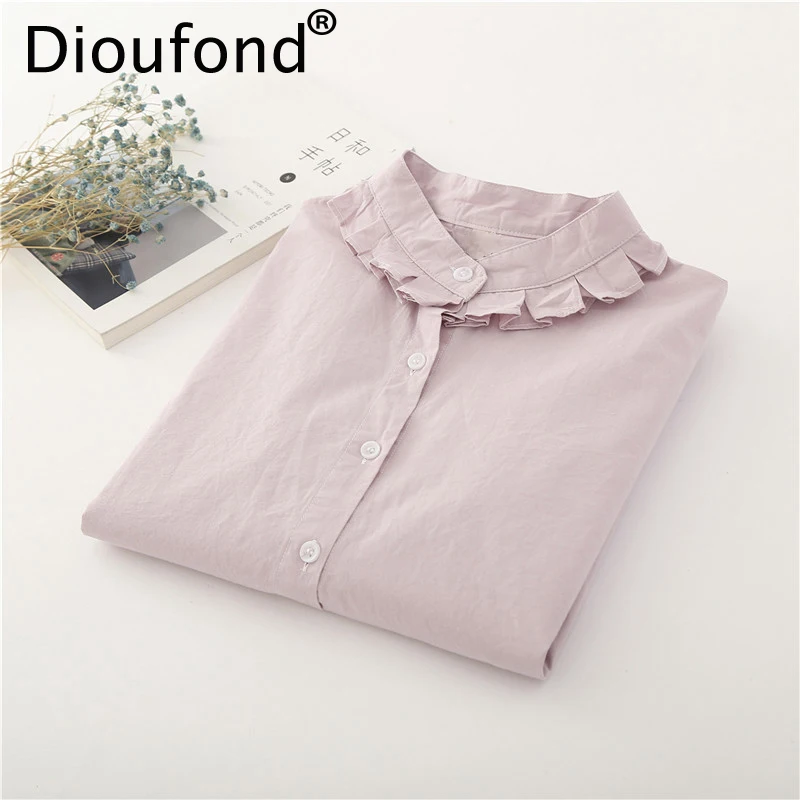 Женская блузка с длинным рукавом воротником стойкой и оборками|blouse long|women blouse long