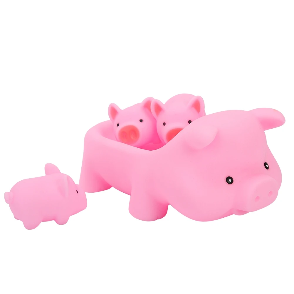 4 шт. детские игрушки для купания детей поросенок Семейные животные водные мягкие