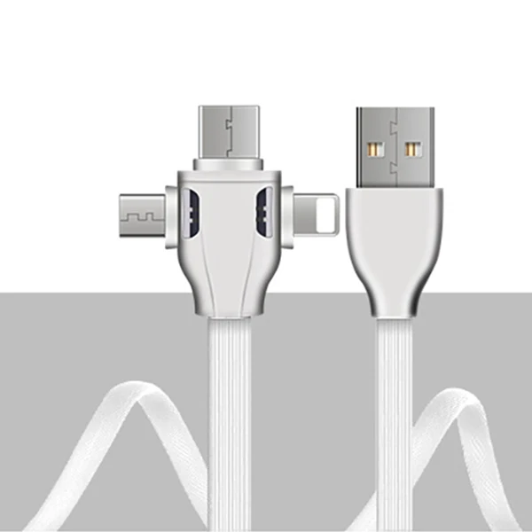 NOHON 3 в 1 USB кабель 8 Pin Micro usb type C кабель для iPhone 8 7 Plus X XS MAX XR Быстрая зарядка для samsung Android телефонный шнур - Цвет: Белый