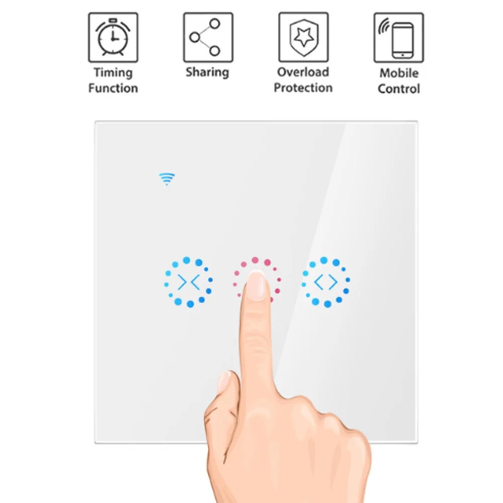 Фото WiFi смарт переключатель штор сенсорный приложение и Голосовое управление умная