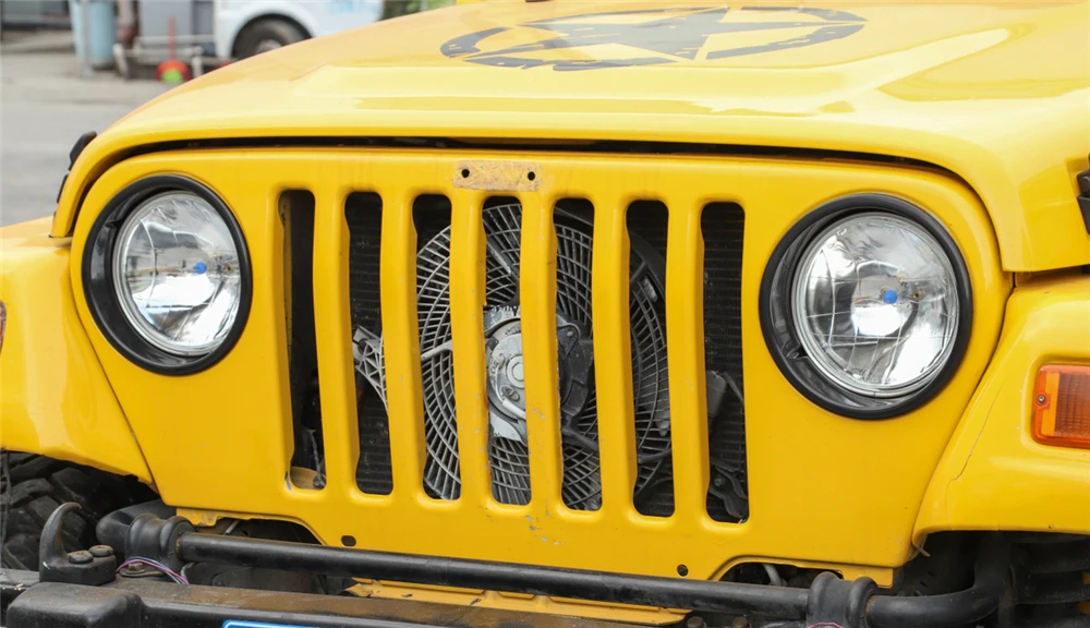 Колпаки для лампы Jeep Wrangler TJ 1997-2006 2 двери автомобиля Передняя фара Крышка лампы украшения автомобиля внешние аксессуары Стайлинг 2 шт
