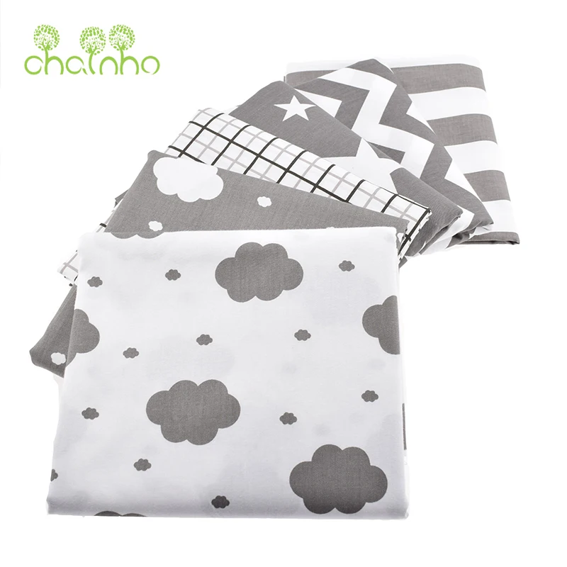 Хлопчатобумажная ткань с принтом облаков и звезд саржевая Ткань для шитья