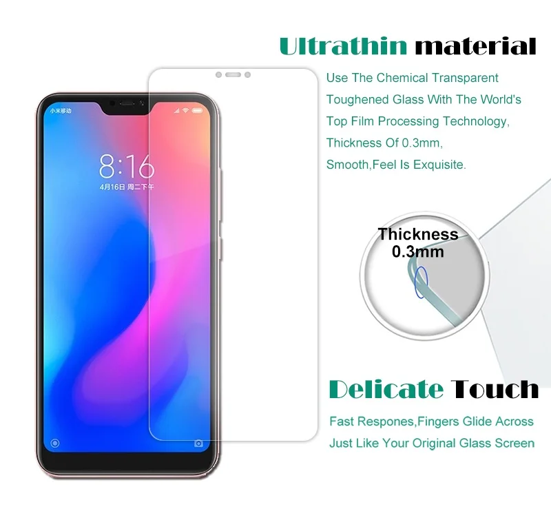 2 шт. 2.5D для XiaoMi A2 Lite закаленное стекло не полное покрытие защита экрана