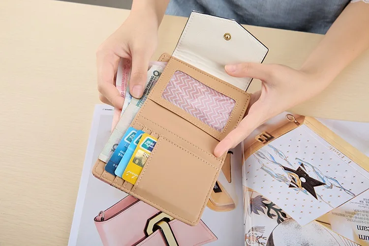 Женский кошелек, розовый, зеленый, фиолетовый, синий, женский кошелек, на застежке, кошелек для монет, короткий, известный бренд, женский кошелек,, женская сумка для денег