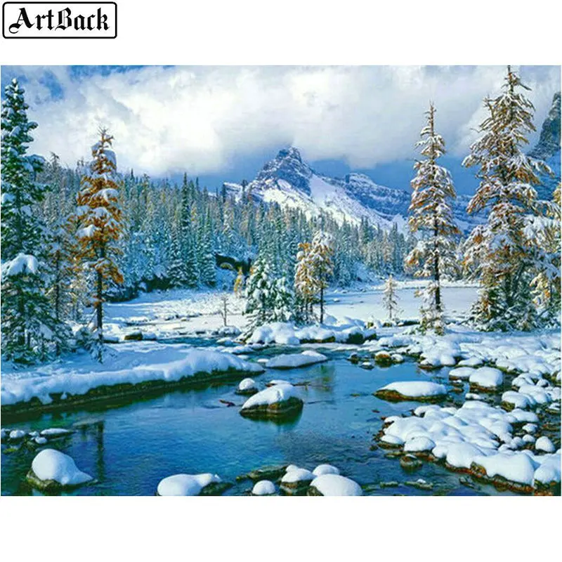ARTBACK леопардовая женщина 5d diy алмазная живопись животное большой кот полный