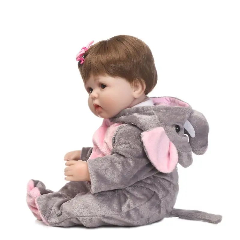 

Cosplay Elephant Reborn baby Dolls DIY Toys 16 inch Realistic Silicone Babies Doll Touch Soft Cartoon hot Sale
