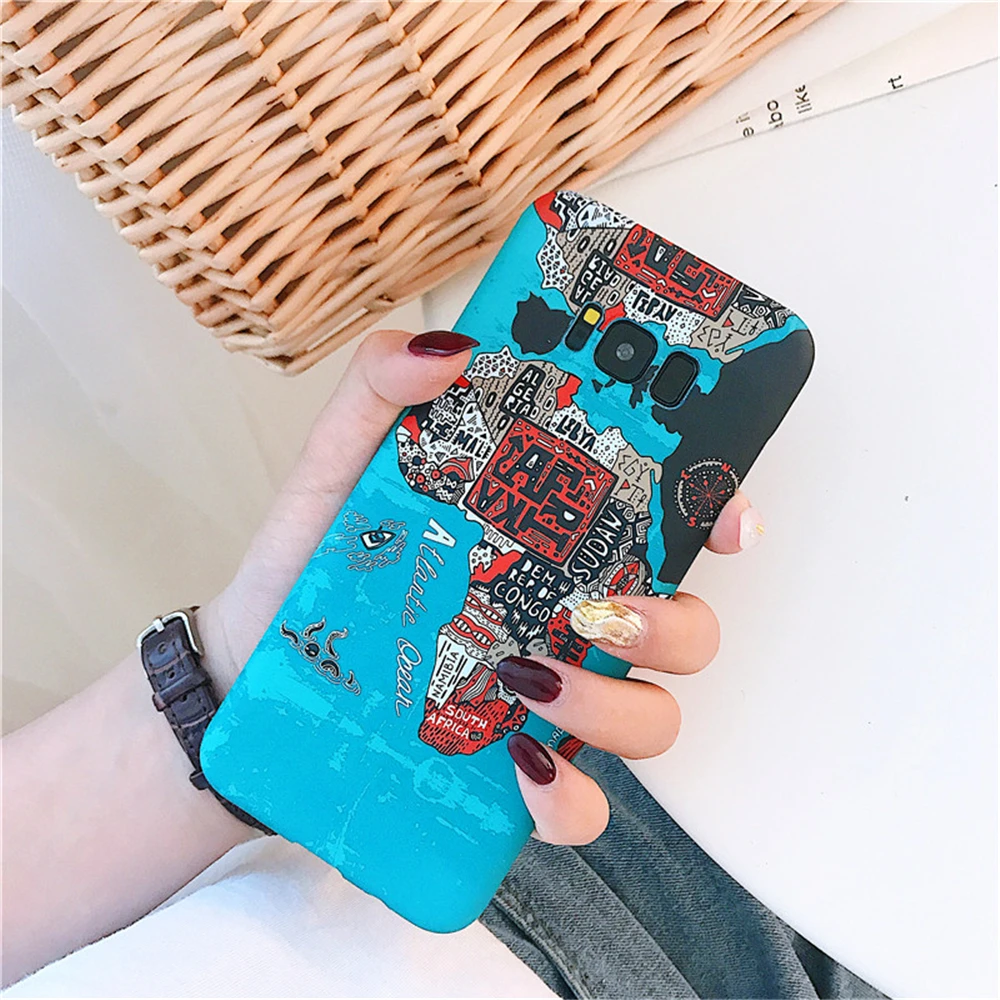 Забавные пик игральные карты пиратский корабль карта чехол для телефона samsung S8 + S9