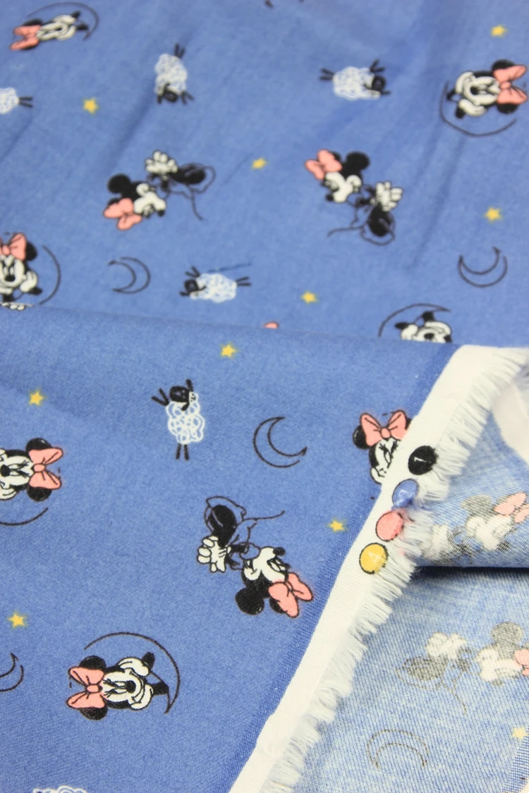 50*140 см хлопок поплин мультфильм печати Минни Ткань, ручной работы DIY одежды платье Детская одежда D30