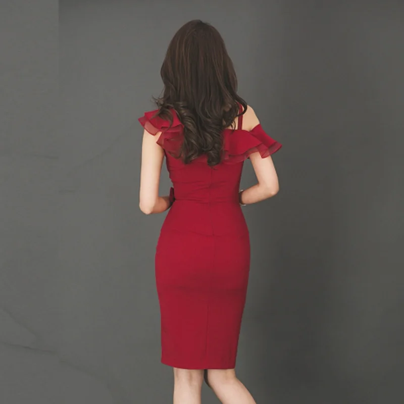 Женское облегающее платье с открытыми плечами VERHELLEN повседневное офисное