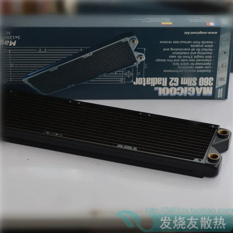 Черный медный радиатор Magicool G1/" 120 мм 240 мм 360 мм компьютерный радиатор водяного охлаждения подходит для вентилятора 12 см толщиной 27 мм M3 винты