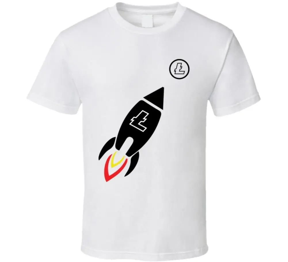 Litecoin Ltc Rocket Crypto Currency забавная футболка с рисунком мужская унисекс новая модная