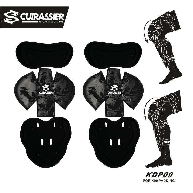 Cuirassier защитные наколенники для мотоцикла, наколенники, протектор для внедорожных MX, для мотокросса, налокотники, защита для гонок - Цвет: KDP09-Black