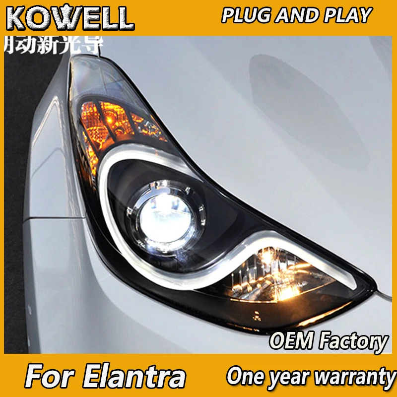 

KOWELL Car Styling for Hyundai Elantra MD LED 2011-2016 Headlights New Elantra DRL Lens Double Beam H7 HID Xenon Car Accessories