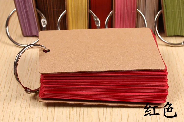 1 шт. милый кавайный конфетный цвет чистая крафт-бумага блокноты для записей портативные блокноты карточки для слов детский подарок канцелярские школьные принадлежности - Цвет: Red