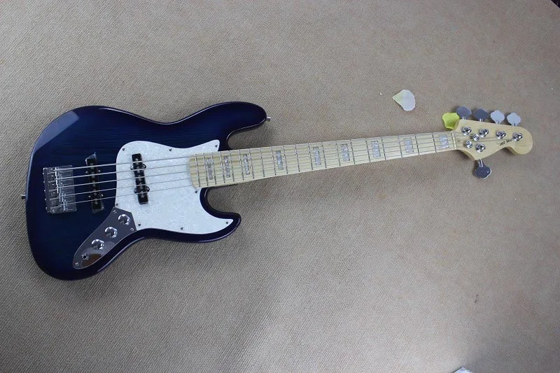 Бесплатная доставка Одежда высшего качества 5 строка F Jazz Bass в полоску ярко синий