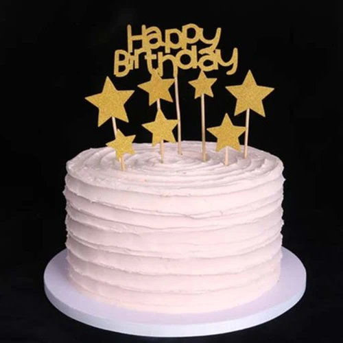 gold star hbd 5set Q posket Белоснежка Принцесса фигура Белль Блестящий золотистый Серебристый счастливые топперы для торта на день рождения Дети День Рождения Декор поставки - Цвет: gold star hbd 5set
