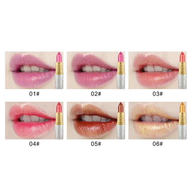 Золотая блестящая помада Pro Lips макияж водонепроницаемый длинный прочный batom губы