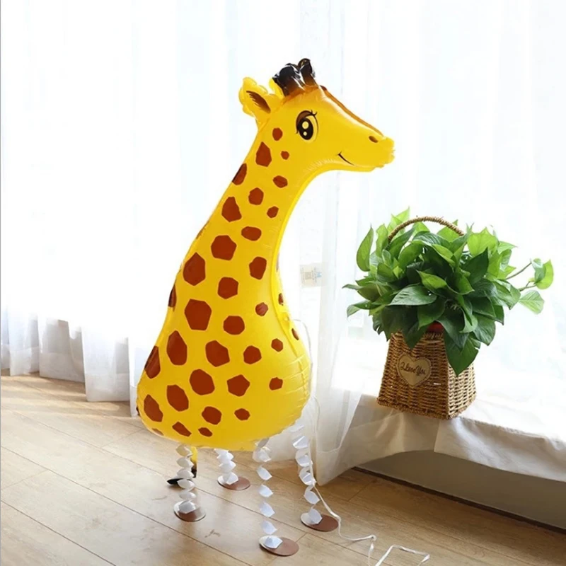 1pc Walking foil balloon baby shower birthday decor party supplies cartoon animal dinosaur unicorn kid inflatable toy | Дом и сад