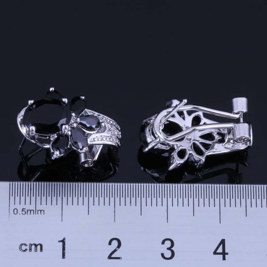 Серебряные серьги-кольца с фианитом V0909