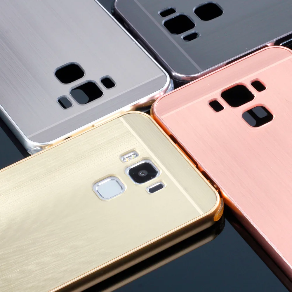 For ASUS ZenFone 3 Max ZC553KL Case Electric Plating Metal Frame and Wire Drawing Effect Acrylic Cases for ZenFone3 |