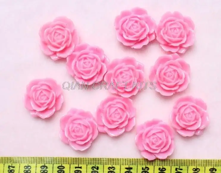 

set of 100p Resin mixed colors rose Cabochons Cell phone decor, hair pin, rings ,DIY hand made jewelry craft kits 0.9inch