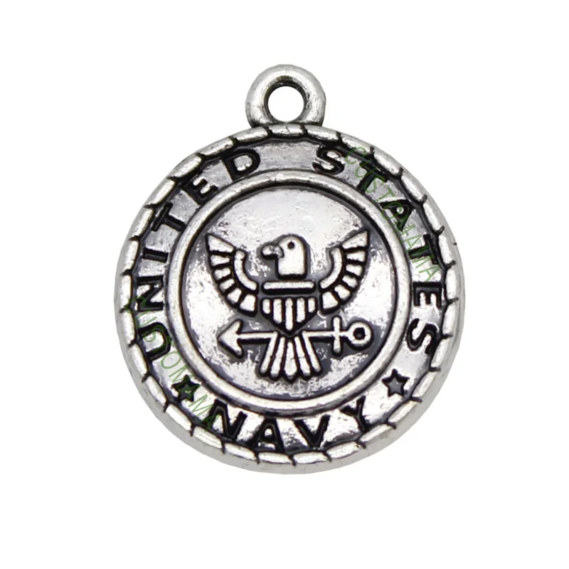 20pcs-антикварные серебро/бронза/золото США темно-синие Подвески Подвеска 23x20 мм |