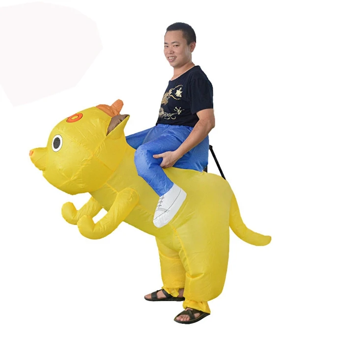 Забавный надувной костюм для взрослых катания на меня надувная собака животное