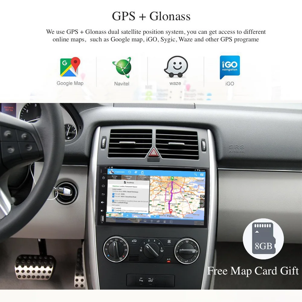 Android радио плеер для Mercedes Benz Sprinter B200 W209 W169 B class W245 B170 Vito W639 USB AUX 8 ядерный 4 Гб WIFI BT