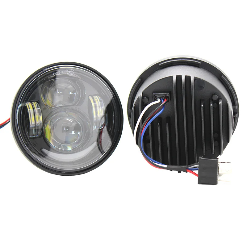 Новые 4 65 дюймовые мотоциклетные двойные светодиодные фары с DRL halo для Fat Bob FXDF
