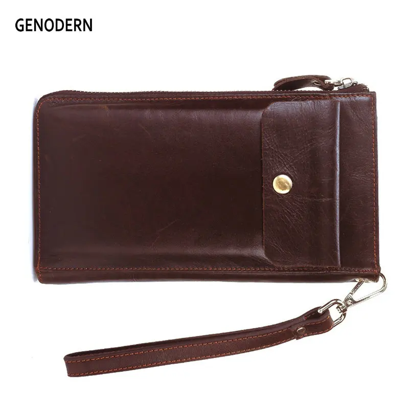 GENODERN, мужской клатч, кошельки с сумкой для телефона, мульти держатель для карт, натуральная кожа, мужской клатч, кошельки, Длинные кошельки, мужской клатч, кошелек