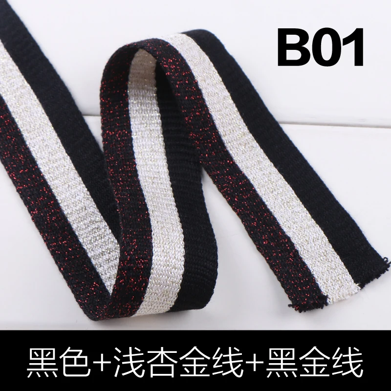 B01 wide 3cm DIY швейная полоса слиток кружевная отделка Bling лента одежда декоративная лента металлическая ткань - Цвет: B01 wide 3cm