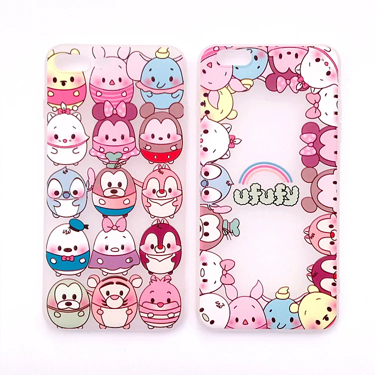 cute animal For iPhone 8 case &amp tempered glass color film for 7 6 6s plus mouse phone cover couple gifts 7plus |