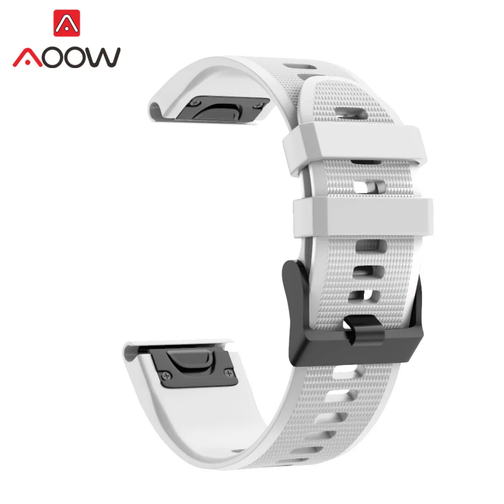 White 22 мм 26 мм силиконовый ремешок для часов Garmin fenix 3 HR fenix 5X fenix 3HR fenix 5 Plus быстросъемный сменный ремешок для браслета - Цвет ремешка: White