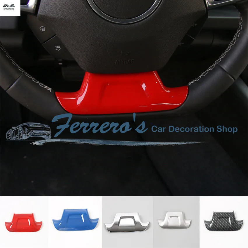 

Free shipping 1pc ABS chrome steering wheel decoration cover Trim car accessories For 2016-2017 Chevrolet Chevy Camaro