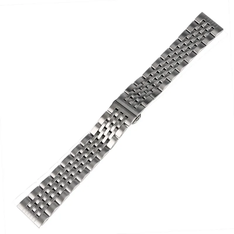 

New Adjustable Mens Watch Band Strap Silver Stainless Steel 20/22/24mm Push Button Hidden Clasp Luxury High Quality Solid Link